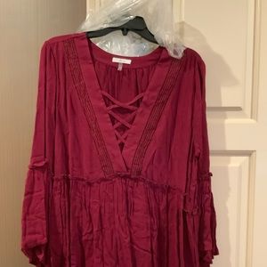 SALE Plus size empire top with bell sleeve